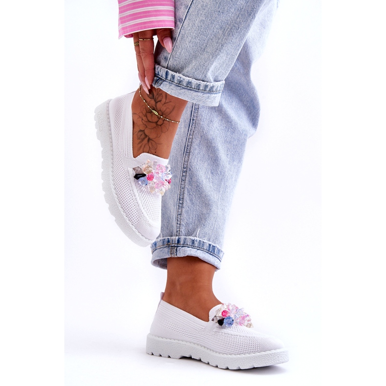 PM1 Dámské nazouvací tenisky se zdobením White Taylor bílý 2 PM1 Dámské nazouvací tenisky se zdobením White Taylor bílý 2