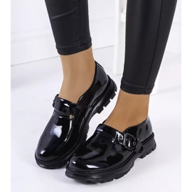 BM Černé lakované boty s přezkou Ancel černý 1