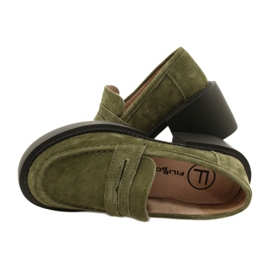 Módní semišové mokasíny Filippo DP4685/23 KH zelené zelený 3