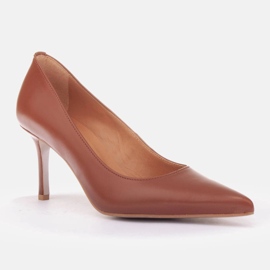 Marco Shoes Podpatky z kůže Nappa hnědý 1