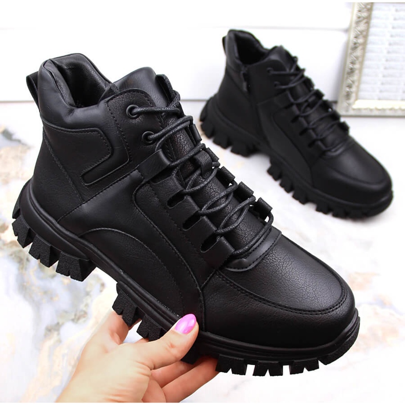 Dámské zateplené černé boty na platformě Sergio Leone BT750 černá 1