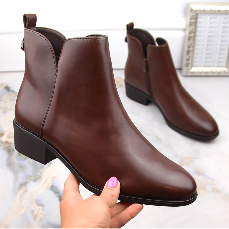 Dámské Chelsea boty, zateplené hnědé, Sergio Leone BT606 hnědý 1