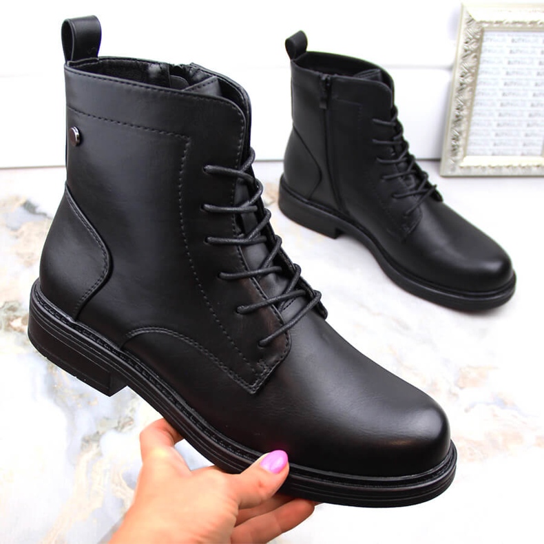 Klasické dámské zateplené černé boty Sergio Leone BT590 černá 1