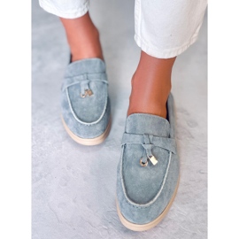 Semišové mokasíny od Ottavia Blue modrý 2