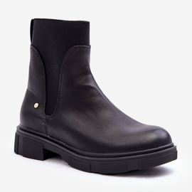 PG1 Dámské kožené Chelsea Boots Black Tannaz černý 1