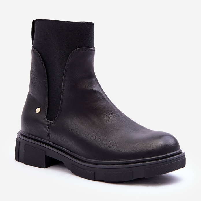 PG1 Dámské kožené Chelsea Boots Black Tannaz černý 1