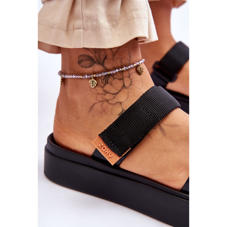 ZAXY Veganské sandály na suchý zip HH285282 Black černá 4