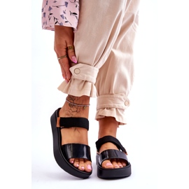 ZAXY Veganské sandály na suchý zip HH285282 Black černá 1