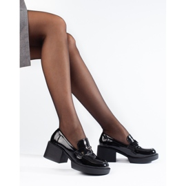 Černé patentované boty Shelovet na vysokém podpatku černá 2