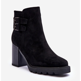 Semišové kotníkové boty na vysokém podpatku Black Makeline černá 1 Semišové kotníkové boty na vysokém podpatku Black Makeline černá 1
