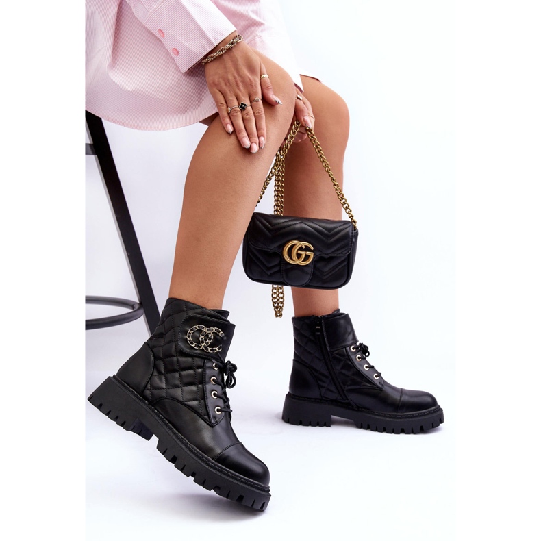 Dámské Pracovní Boty S Dekorací, Černá Toye 2