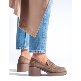 Béžové semišové dámské boty Shelovet béžový 2