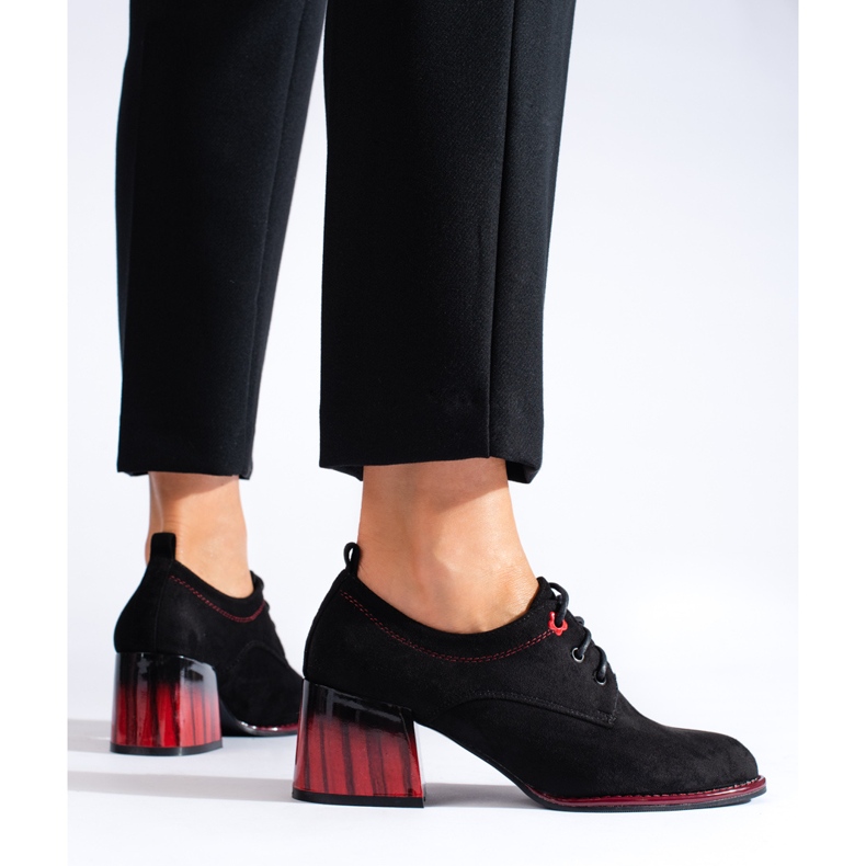 Černé semišové lodičky Shelovet černá 1