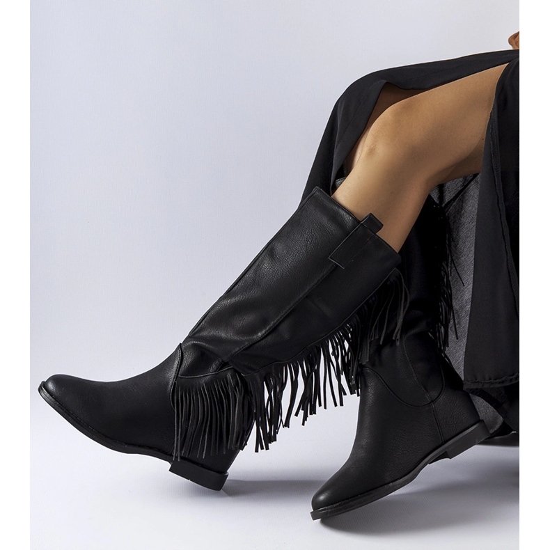 Černé potažené boty na klínku Giorgia černá 1