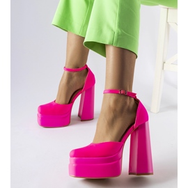 Růžové lodičky Romines na vysokém podpatku růžový 1