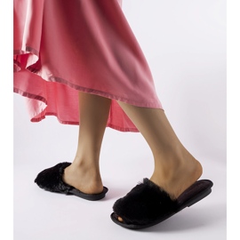 Inblu Černé pantofle Giacomo s kožíškem černá 2