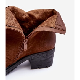 Camel Effie zateplené kotníkové boty na vysokém podpatku hnědý 2