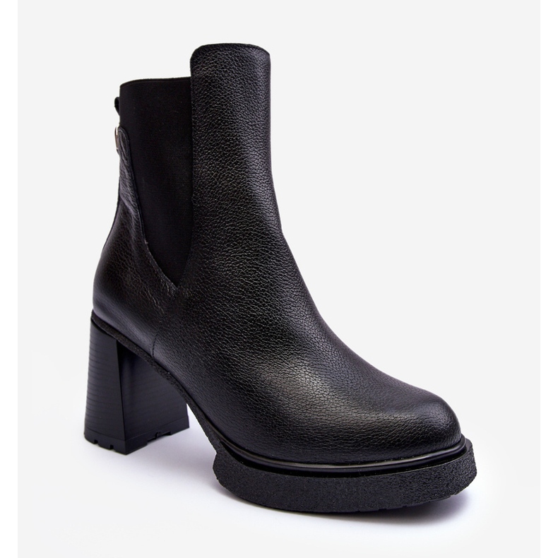 Černé kožené kotníkové boty Lemar Liresa černá 1