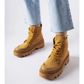 Inna Hnědé vysoké eko-semišové tenisky Aida hnědý 1