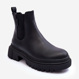 Kožené boty zateplené Chelsea Boots Big Star MM274619 Black černá 1
