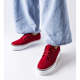 Červené Abboud eko-semišové tenisky 1