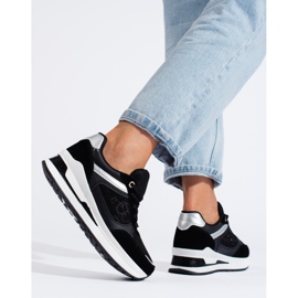 Černé dámské tenisky s bílou vsadkou Shelovet černá 2