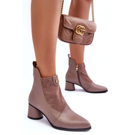 Kožené kozačky na vysokém podpatku S.Barski MR870-96 Béžová béžový 1 Kožené kozačky na vysokém podpatku S.Barski MR870-96 Béžová béžový 1