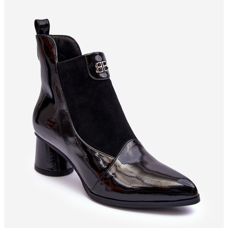 Kožené kozačky na vysokém podpatku S.Barski MR870-96 Black černý 1