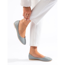 Dámské balerínky šedé barvy vyrobené z ekologické kůže Shelovet šedá 1