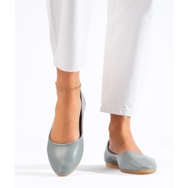 Dámské balerínky šedé barvy vyrobené z ekologické kůže Shelovet šedá 2