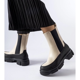 Béžové a černé nazouvací kotníkové boty Faisal béžový 1