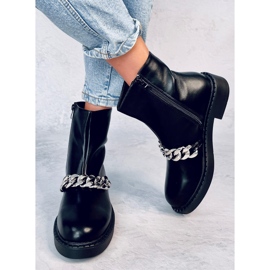 Dámské řetízkové kotníkové boty Foster Black černá 1