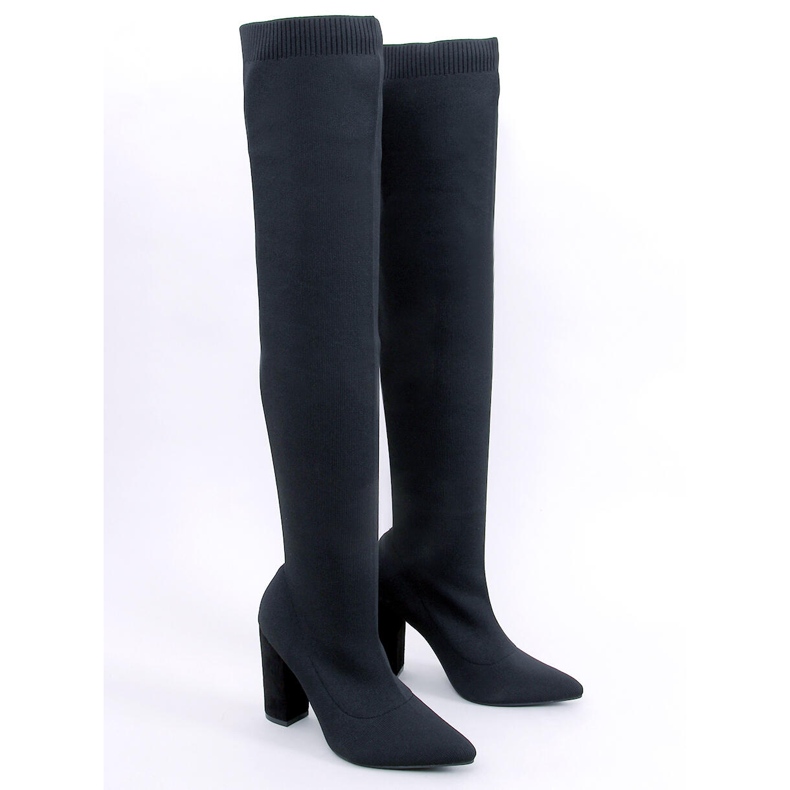 Elastické mušketýrky na vysokém podpatku Veronica Black černá 1 Elastické mušketýrky na vysokém podpatku Veronica Black černá 1