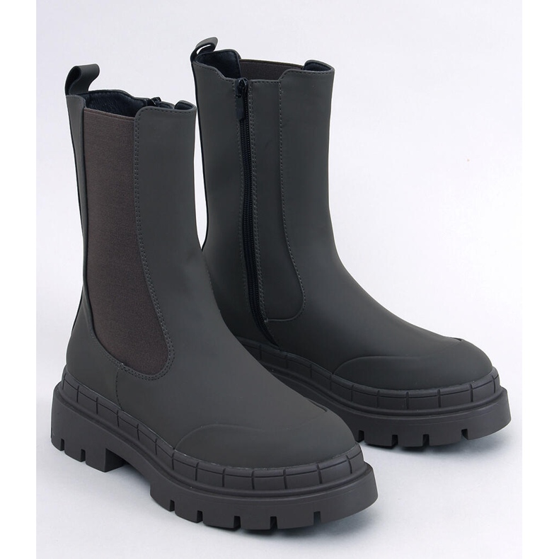 Vysoké Chelsea boty Faime Kaki zelená 1