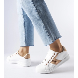 Bílé tenisky s přízvukem Rizzo z růžového zlata bílý 1