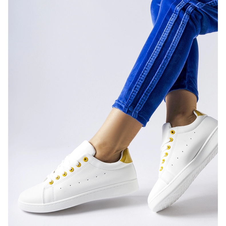 Bílé tenisky Bushnell se žlutými akcenty bílý 1