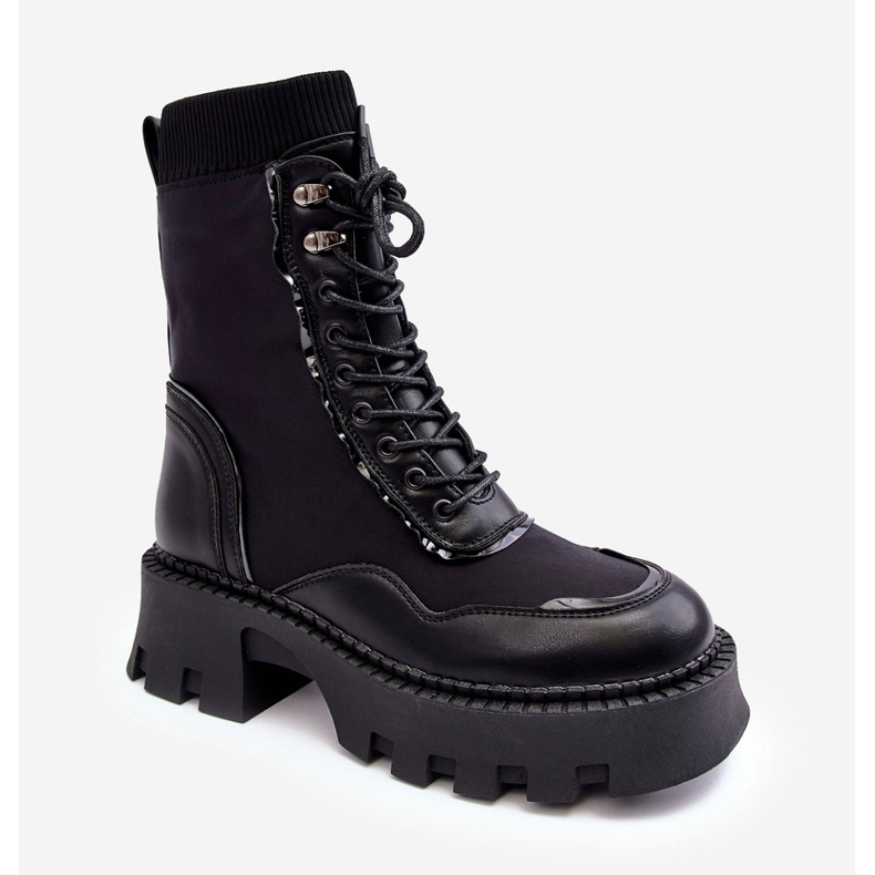 PS1 Kožené šněrovací robustní pracovní dámské boty černé Seloma černá 1 PS1 Kožené šněrovací robustní pracovní dámské boty černé Seloma černá 1