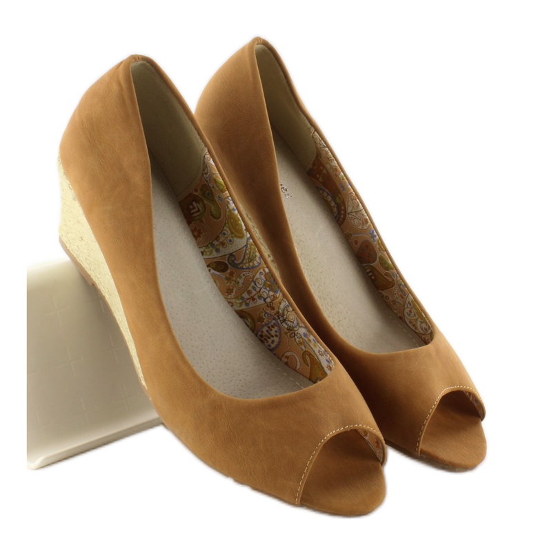 Wedges espadrilky Ls-141 camel hnědý 1