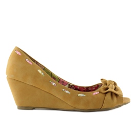 Lodičky wedge 77-79 camel hnědý 1 Lodičky wedge 77-79 camel hnědý 1