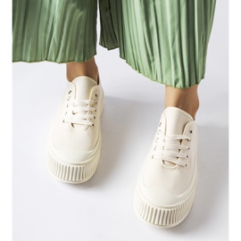 Béžové tenisky na silné platformě Rina béžový 1