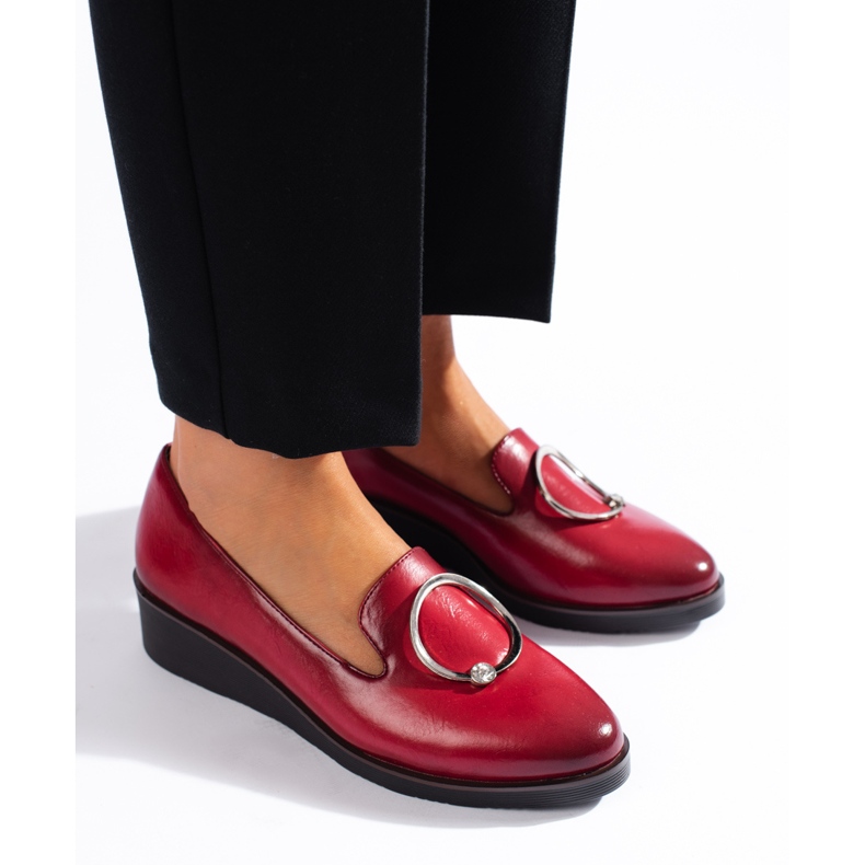 W. Potocki Dámské červené nízké boty na klínku značky Potocki 1 W. Potocki Dámské červené nízké boty na klínku značky Potocki 1