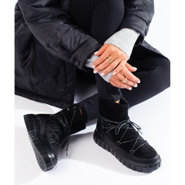 Černé kožené dámské sněhule Vinceza černá 1