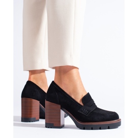 Dámské černé semišové boty na vysokém podpatku Shelovet černá 1