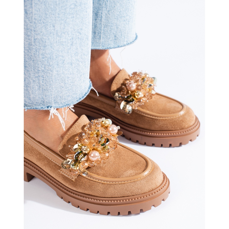 Dámské béžové semišové mokasíny od Shelovet béžový 2