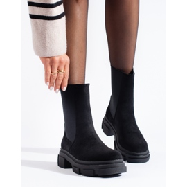 Černé semišové kotníkové boty Shelovet černá 1