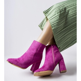 Růžové kotníkové boty Cheney na vysokém podpatku růžový 1 Růžové kotníkové boty Cheney na vysokém podpatku růžový 1