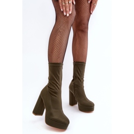 PH2 Zelené kotníkové boty Peculia na vysokém podpatku se zipem zelená 2