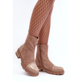 PS1 Kožené klasické ploché boty Béžová Shendete béžový 2 PS1 Kožené klasické ploché boty Béžová Shendete béžový 2