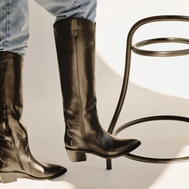 Marco Shoes Kovbojské boty Iolanda s ozdobným prošíváním černá 2