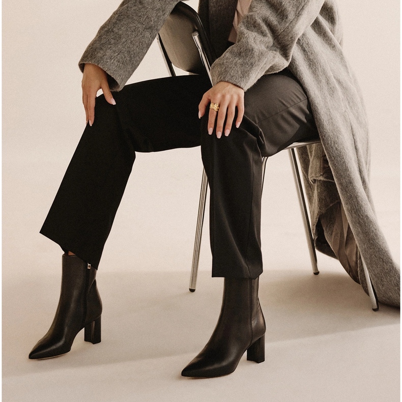 Marco Shoes Elegantní kozačky na sloupek černá 1